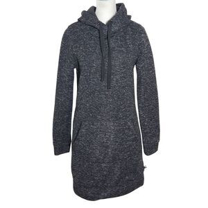 Fabletics Black Yukon Dress Size Small Black Knit Mini Dress with Hoodie